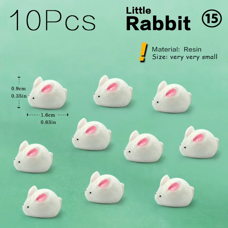 Miniaturowe figurki zwierząt do ogrodu wróżek - zestaw 10 sztuk Jasmin
