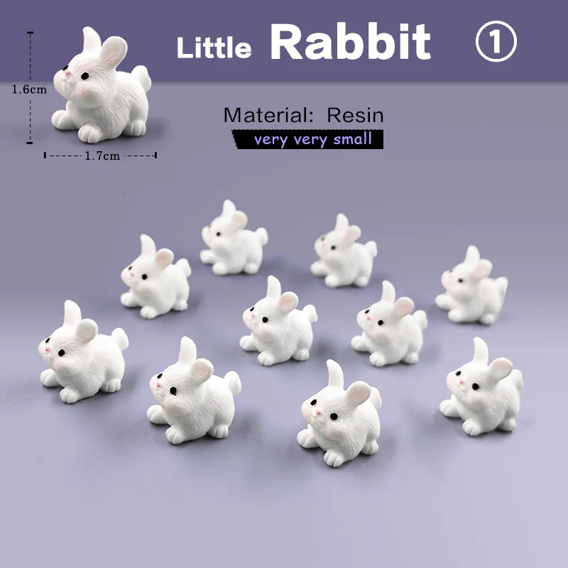 Miniaturowe figurki zwierząt do ogrodu wróżek - zestaw 10 sztuk Jasnozielony