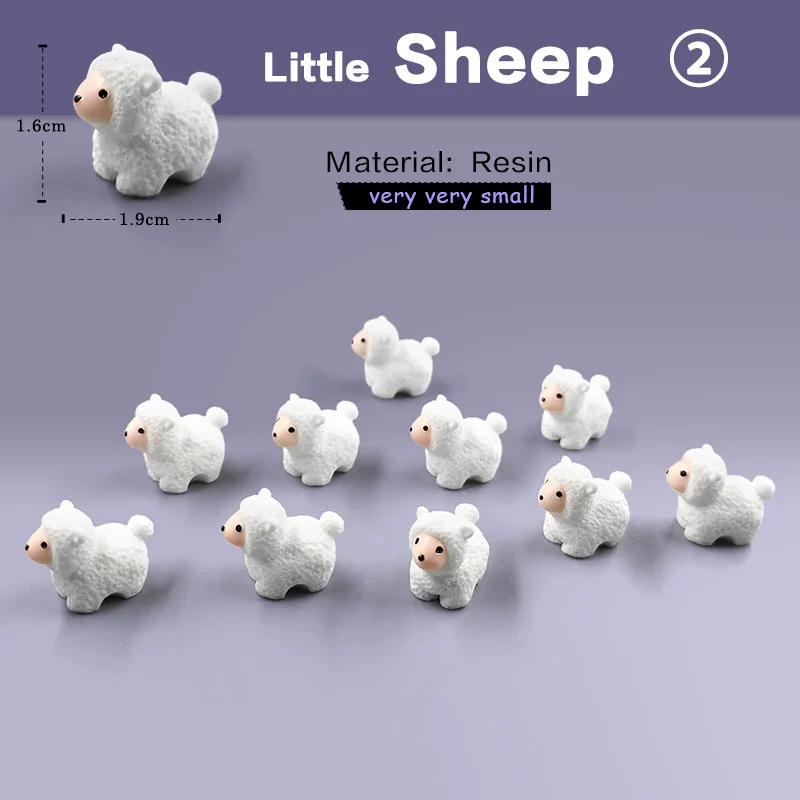 Miniaturowe figurki zwierząt do ogrodu wróżek - zestaw 10 sztuk Jasnożółty