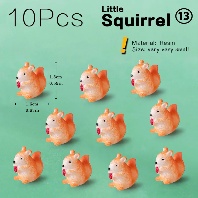 Miniaturowe figurki zwierząt - zestaw 10 sztuk do ogrodu wróżek Różowy