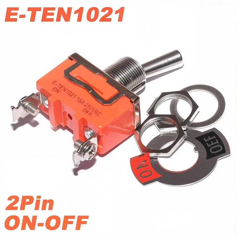 Miniaturowy przełącznik kołyskowy 250V 15A - zestaw 5 sztuk 1021 on off