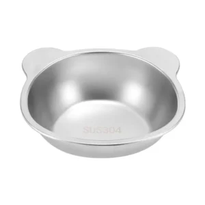 Pochyła miska dla kota ze stali nierdzewnej 304 — ergonomiczny kąt 15° Biały