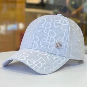 Modna czapka z daszkiem z okrągłym logo unisex Biały