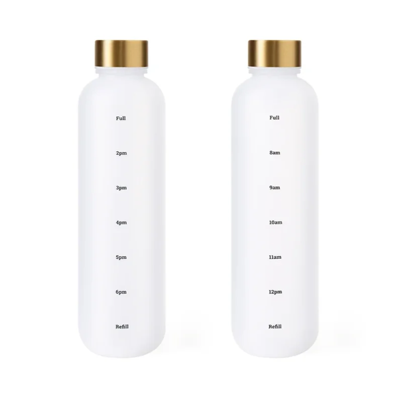 Motywacyjna butelka fitness 1000 ml ze znacznikiem czasu BPA-free Biały