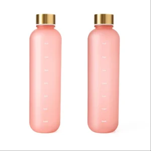 Motywacyjna butelka fitness 1000 ml ze znacznikiem czasu BPA-free Różowy