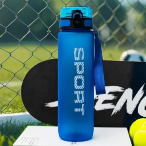 Motywacyjna butelka sportowa 1000 ml szczelna z pętelką Wielo