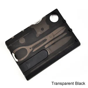 Multitool karta survivalowa 12w1 – narzędzie EDC kieszonkowe Czarny