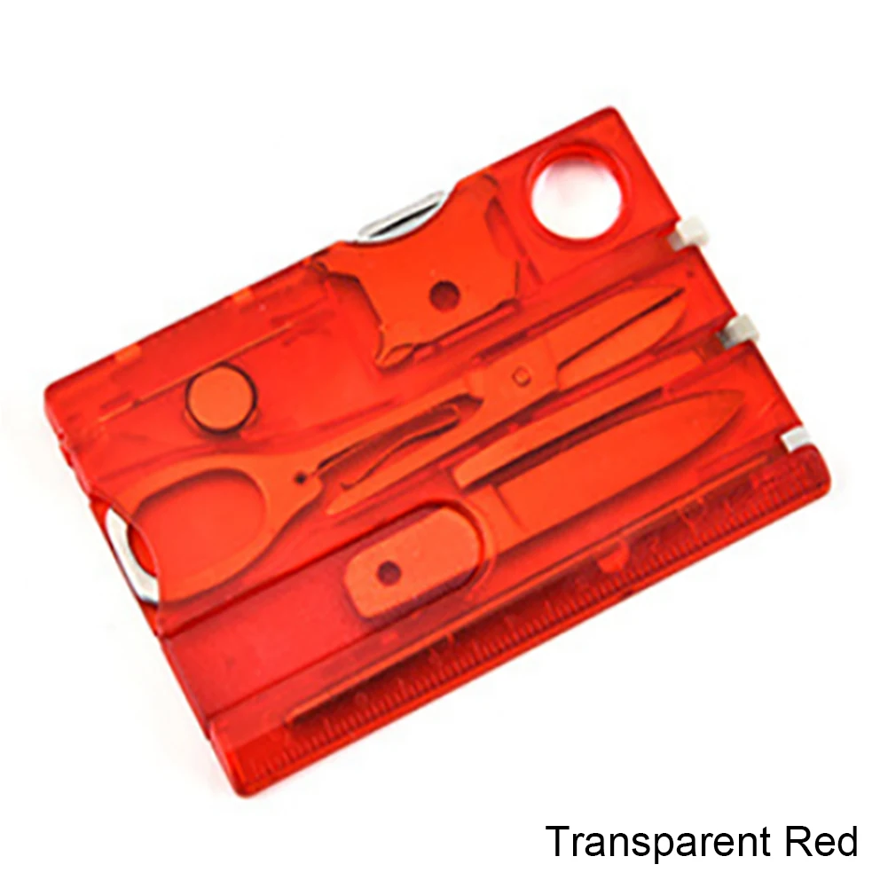 Multitool karta survivalowa 12w1 – narzędzie EDC kieszonkowe Czerwony