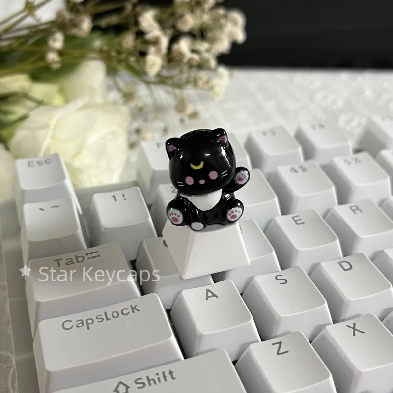 Nakładka ESC falujący kot 3D do klawiatury mechanicznej Cherry MX Brązowy