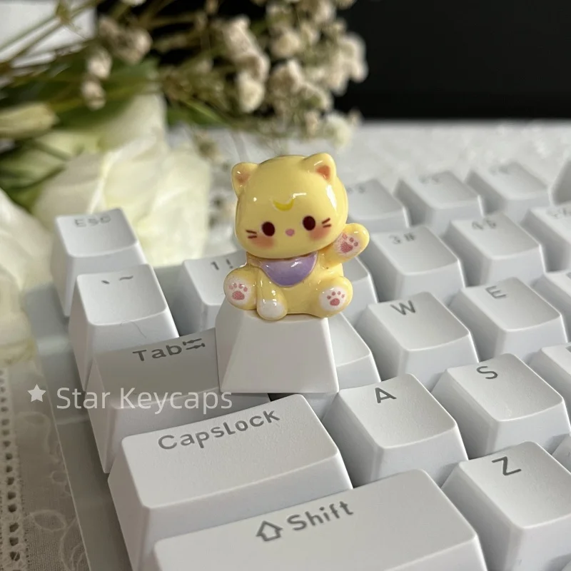 Nakładka ESC falujący kot 3D do klawiatury mechanicznej Cherry MX Khaki