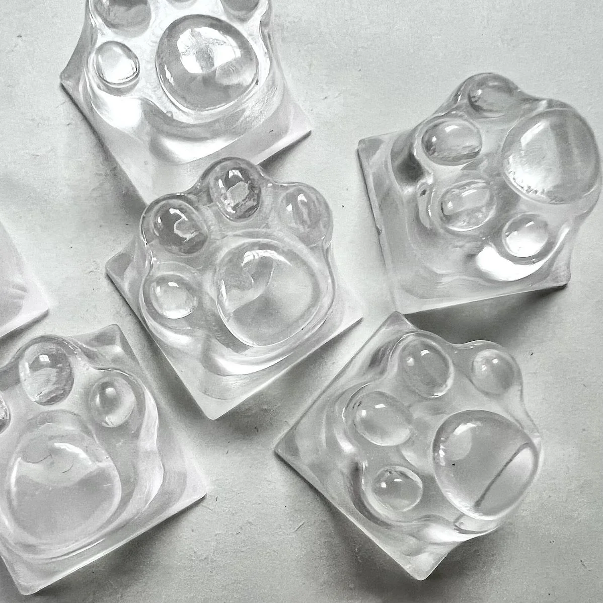 Nakładki keycap kocia łapa żywica świecące do klawiatury mechanicznej MX Biały