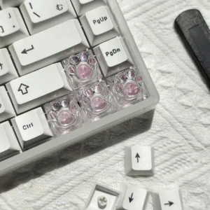 Nakładki keycap kocia łapa żywica świecące do klawiatury mechanicznej MX Różowy