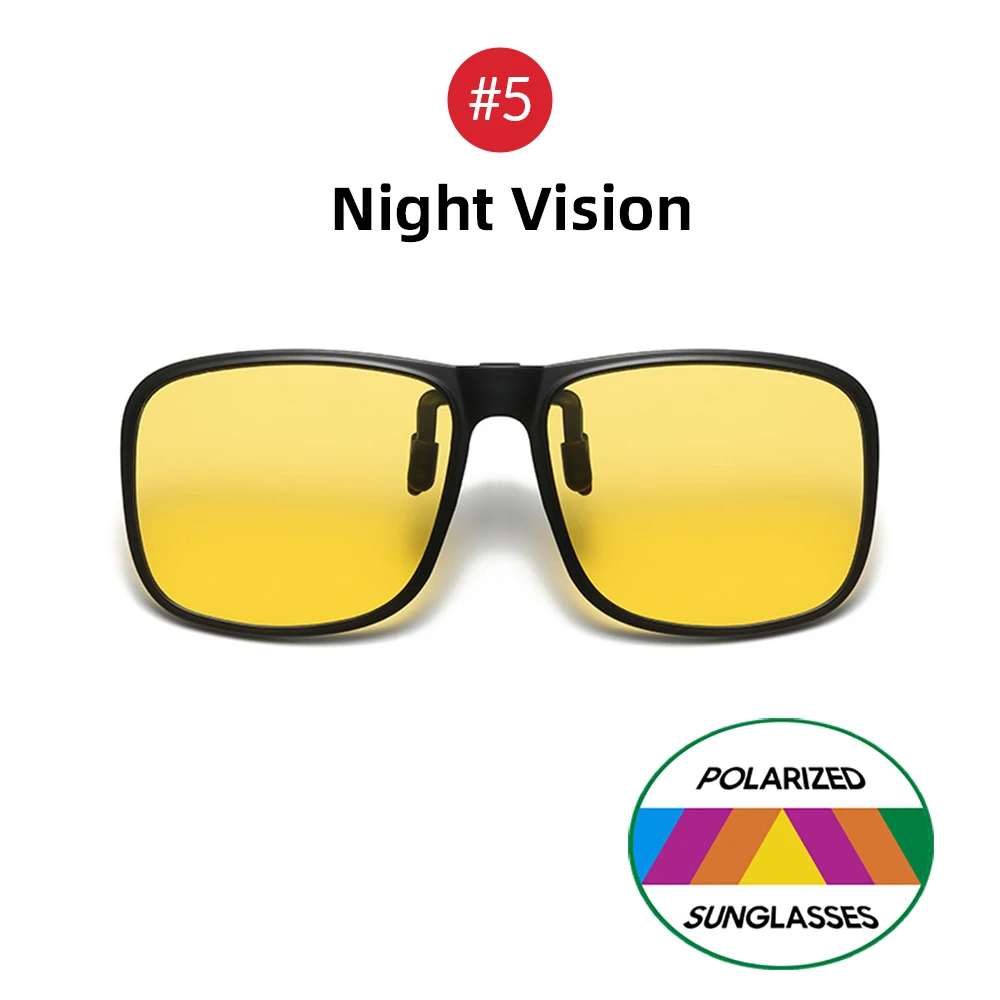 Nakładki polaryzacyjne na okulary z klapką UV400, fotochromowe Night vision