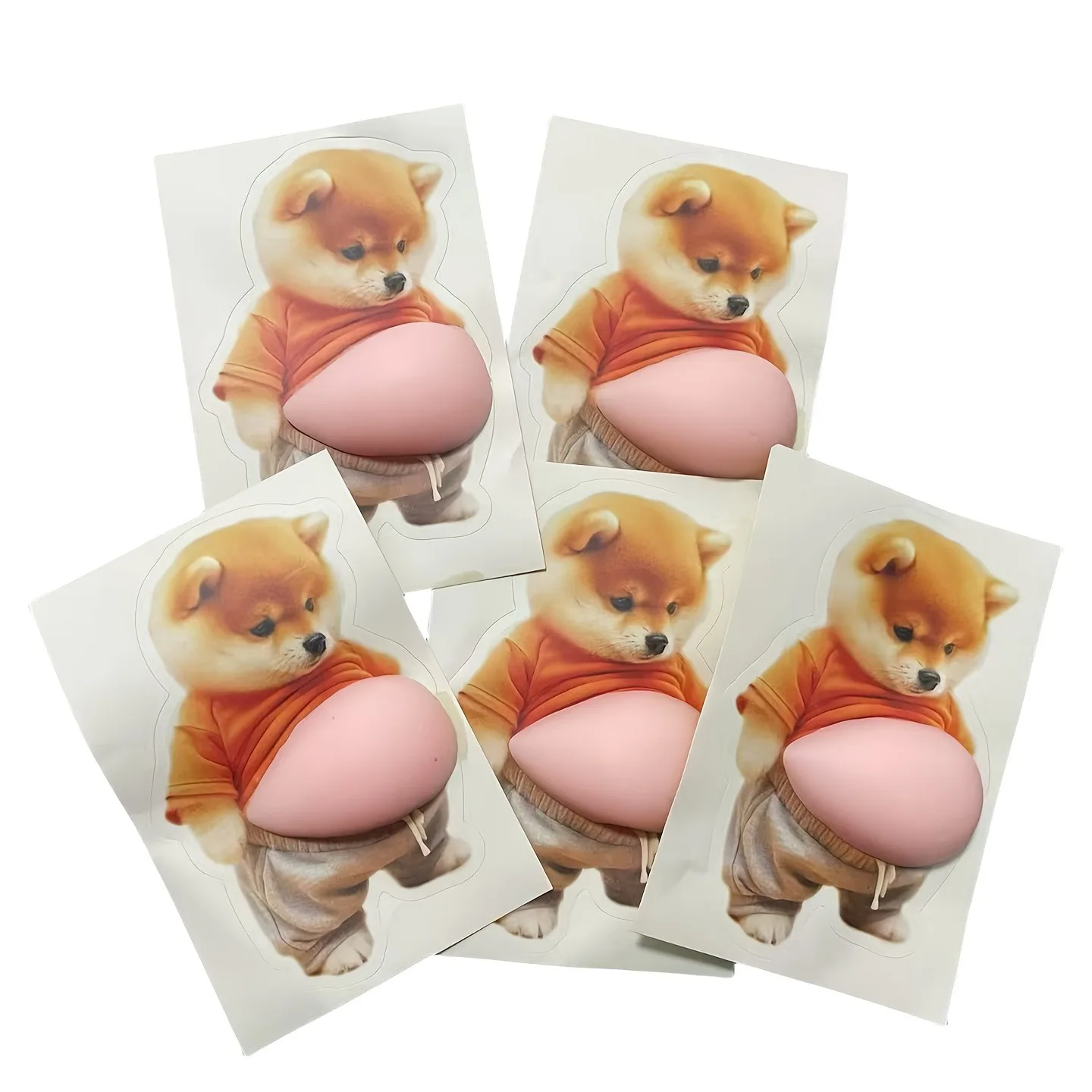 Naklejka 3D Shiba Inu - zabawna dekoracja samoprzylepna Niebieski