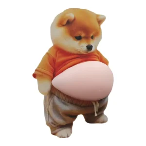 Naklejka 3D Shiba Inu - zabawna dekoracja samoprzylepna Róża