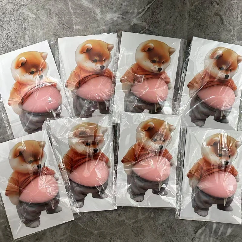 Naklejka 3D Shiba Inu - zabawna dekoracja samoprzylepna Szary