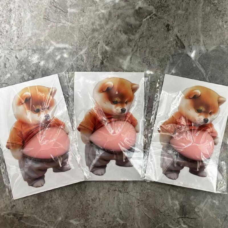 Naklejka 3D Shiba Inu - zabawna dekoracja samoprzylepna Złoto
