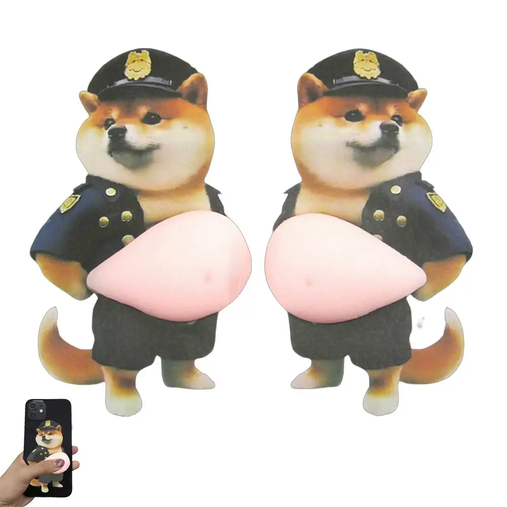 Naklejka 3D pies Shiba Inu – silikonowa dekoracja samoprzylepna Zielony