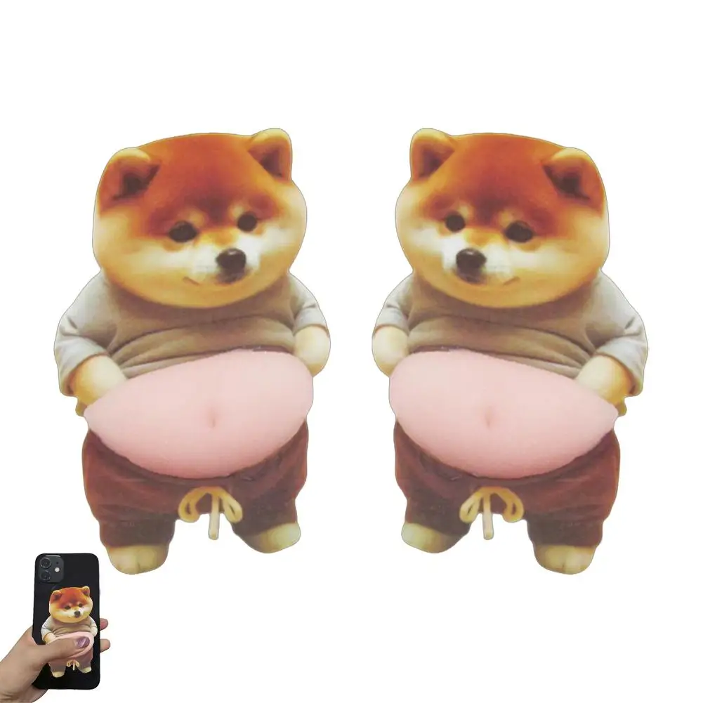 Naklejka 3D pies Shiba Inu – silikonowa dekoracja samoprzylepna Złoto
