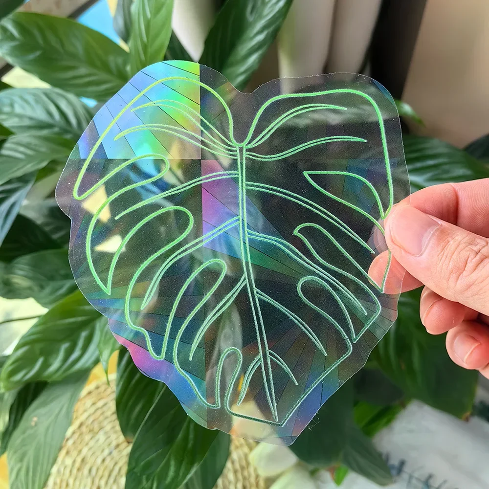 Naklejki na okno 3D tęczowy łapacz słońca kot i niedźwiedź Błękitny