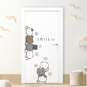 Naklejki ścienne na meble DIY z uroczym kotem cartoon do salonu Wielo