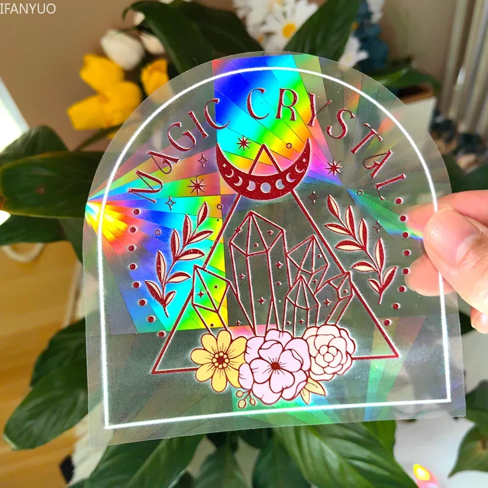 Naklejki sun catcher kot i ćma - tęczowe pryzmaty na szybę Fioletowy/фиолетовый