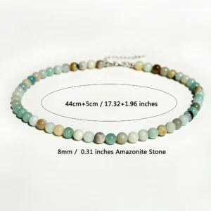 Naszyjnik z amazonitu - choker z naturalnych kamieni 8mm beads
