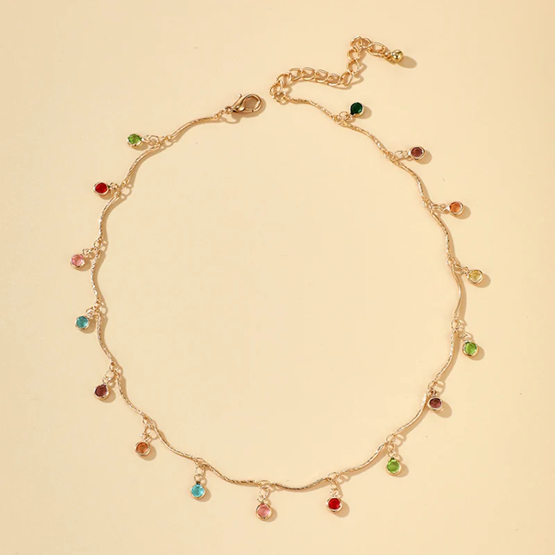 Naszyjnik choker z frędzlami w kolorach cukierkowych Hzs 117 3