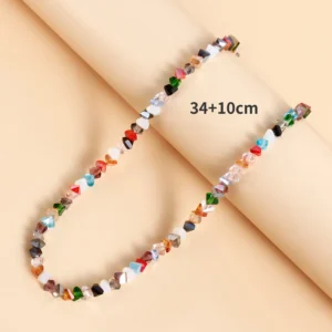 Naszyjnik choker z nieregularnych kryształowych koralików Colorful