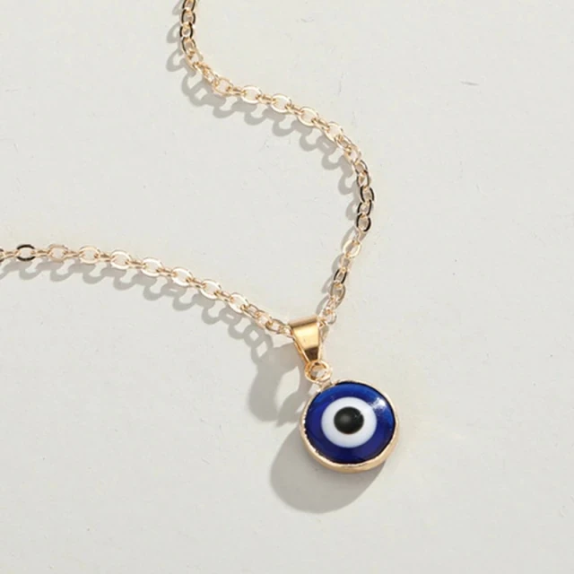 Naszyjnik choker z okiem proroka – turecki niebieski amulet Style 17