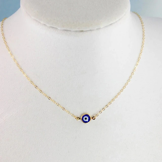 Naszyjnik choker z okiem proroka – turecki niebieski amulet Style 18