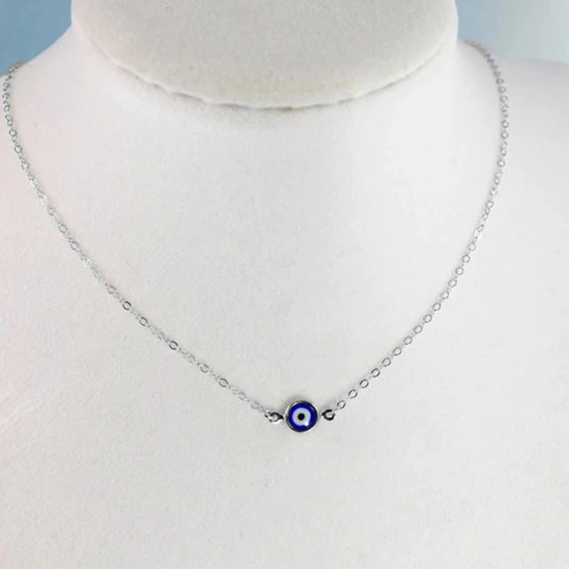 Naszyjnik choker z okiem proroka – turecki niebieski amulet Style 19