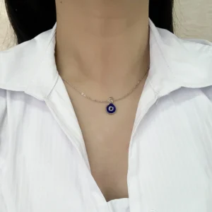 Naszyjnik choker z okiem proroka – turecki niebieski amulet Style 20