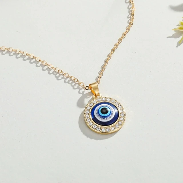 Naszyjnik choker z okiem proroka – turecki niebieski amulet Style 9