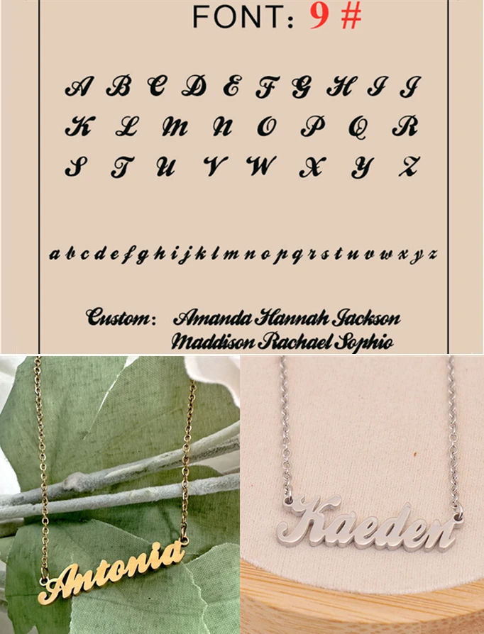 Spersonalizowany naszyjnik choker z imieniem ze stali Style9