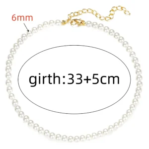 Naszyjnik choker z perłami 4–8 mm do obojczyka L
