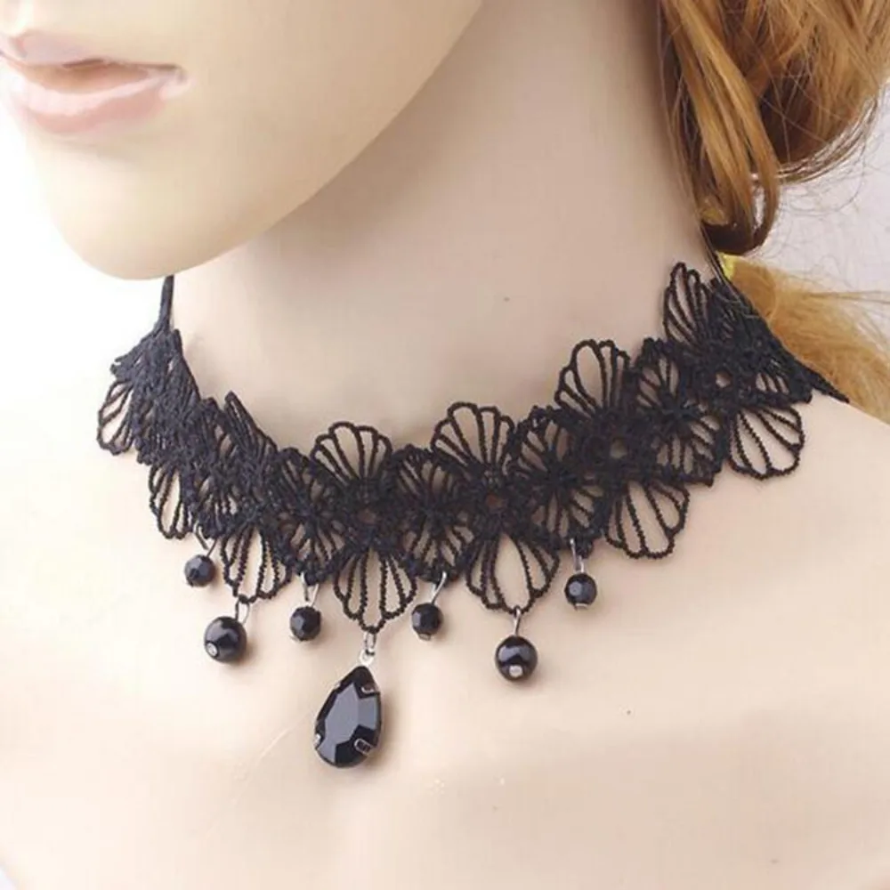 Naszyjnik koronkowy choker w stylu gotyckim 01