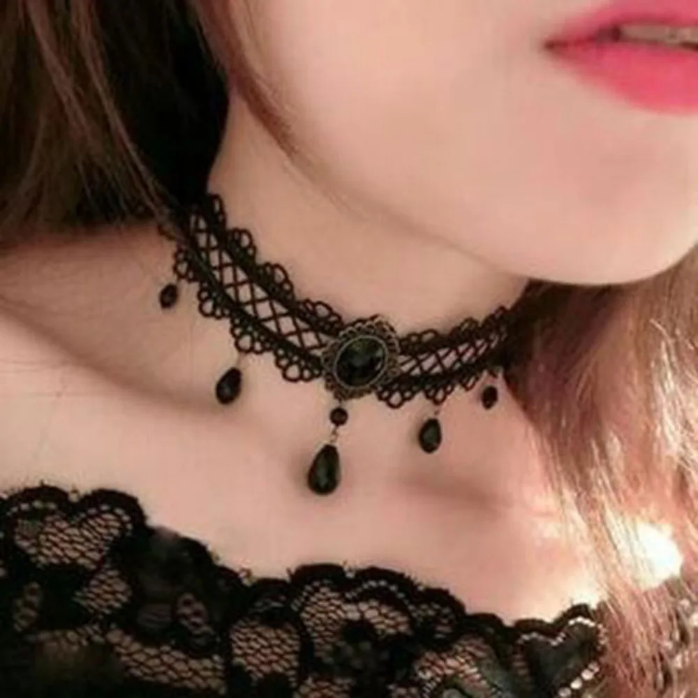 Naszyjnik koronkowy choker w stylu gotyckim 06