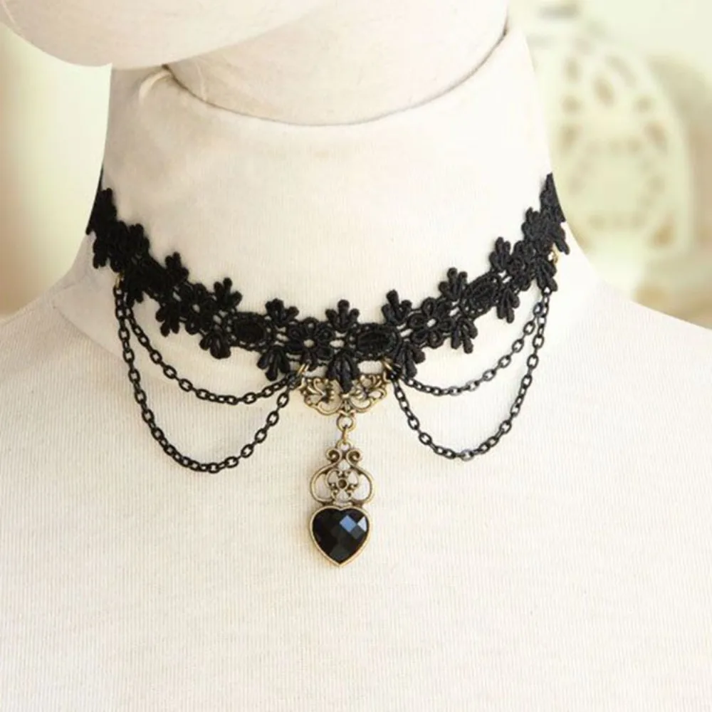 Naszyjnik koronkowy choker w stylu gotyckim 08