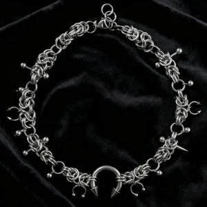 Naszyjnik Punk ze Stali Nierdzewnej Podkowa Gotycki Choker A