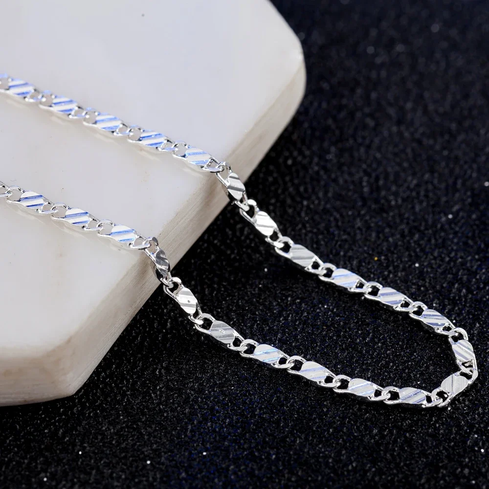 Naszyjnik ze srebra 925 pokryty złotem 18K - łańcuszek unisex Srebrny