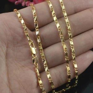 Naszyjnik ze srebra 925 pokryty złotem 18K - łańcuszek unisex Złoto