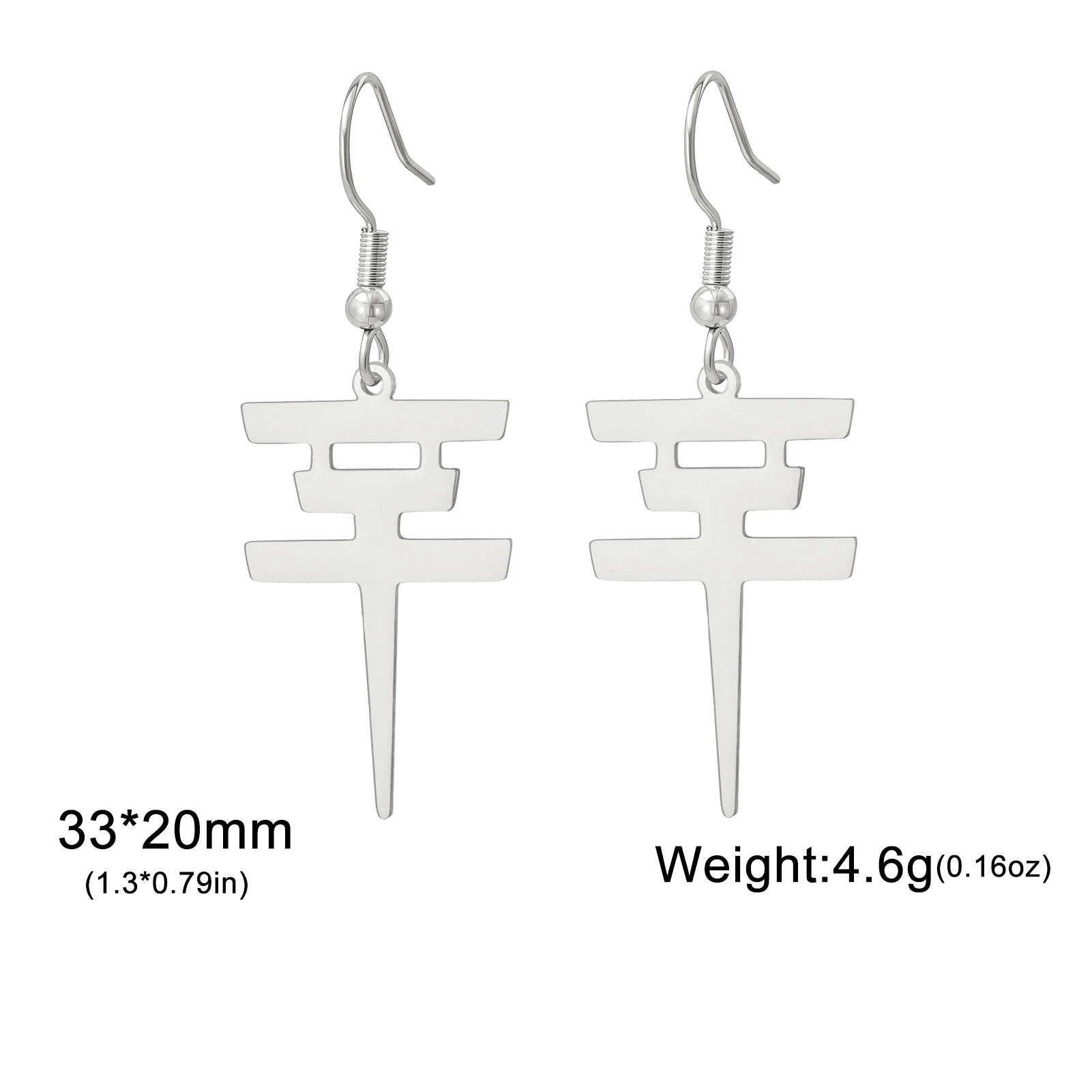 Naszyjnik Tokio Hotel - zawieszka ze stali nierdzewnej Earring1 sliver