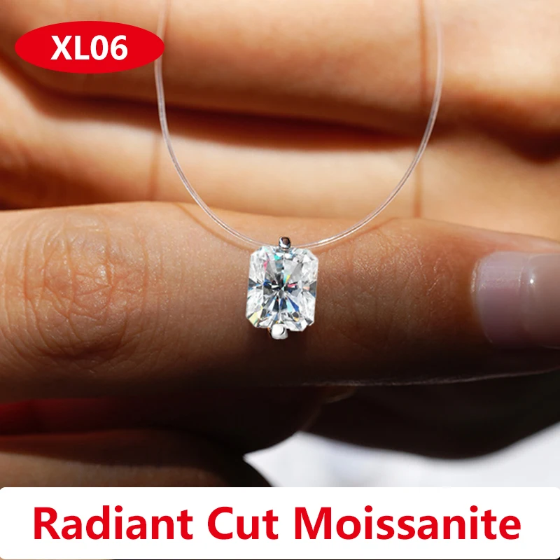 Naszyjnik z moissanitem na żyłce - wisiorek dla kobiet Radiant
