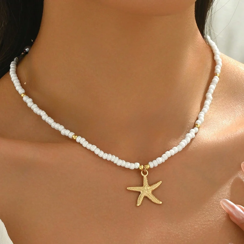Naszyjnik z muszli - letni choker w stylu boho dla kobiet Qq202571