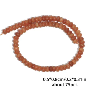 Naturalne koraliki rondelle z jadeitu do tworzenia biżuterii – 5x8mm Czarny