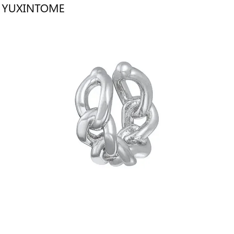 Nausznica ear cuff z cyrkonią pozłacana złotem Cyjan
