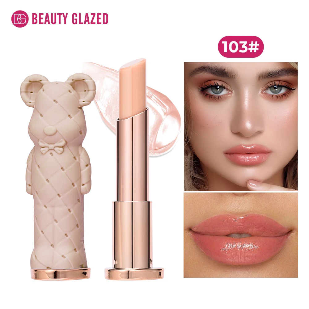 Nawilżająca pomadka do ust Beauty Glazed Bear — kolorowy balsam Jasnoszary