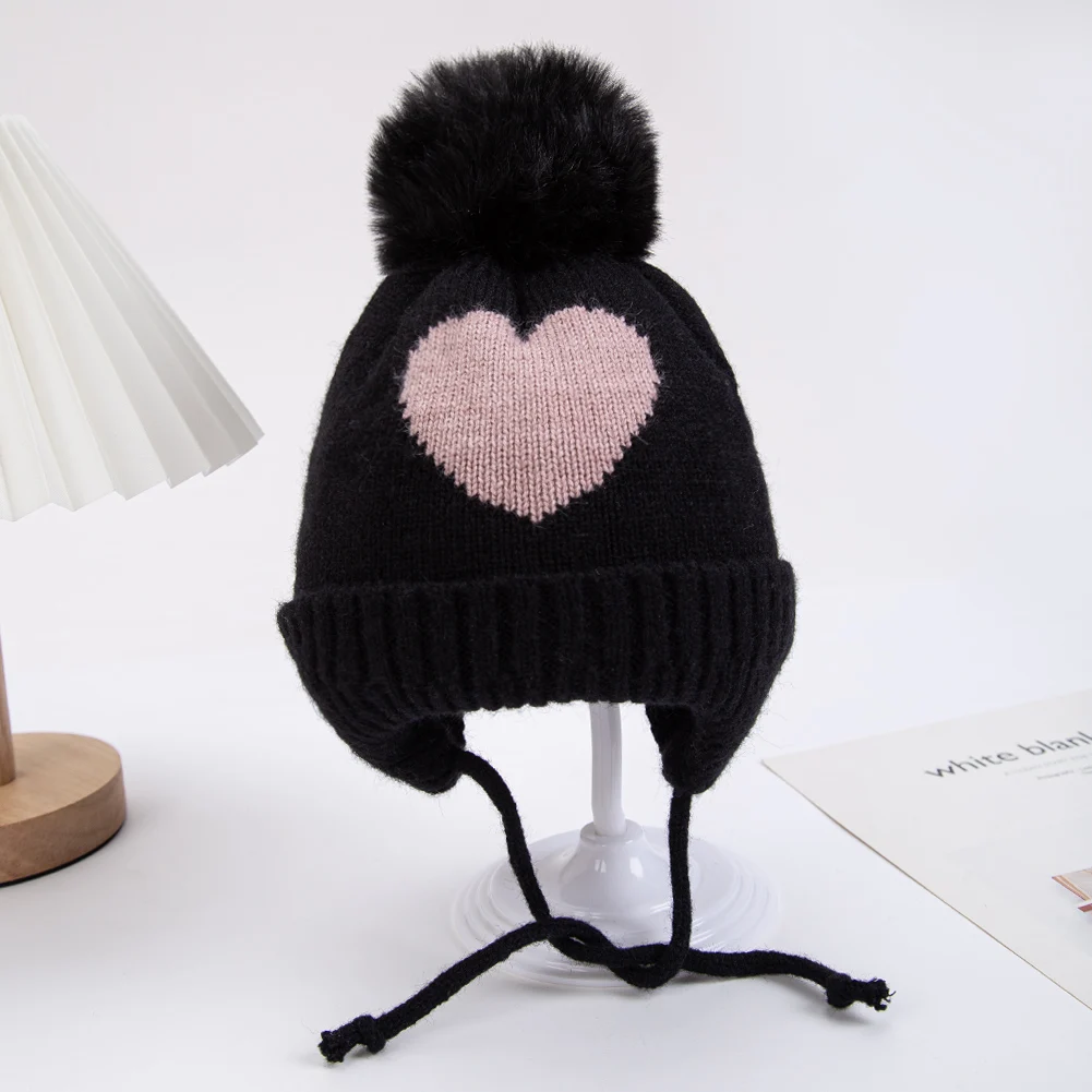 Niemowlęca czapka turban z pomponem dla dzieci Czarny