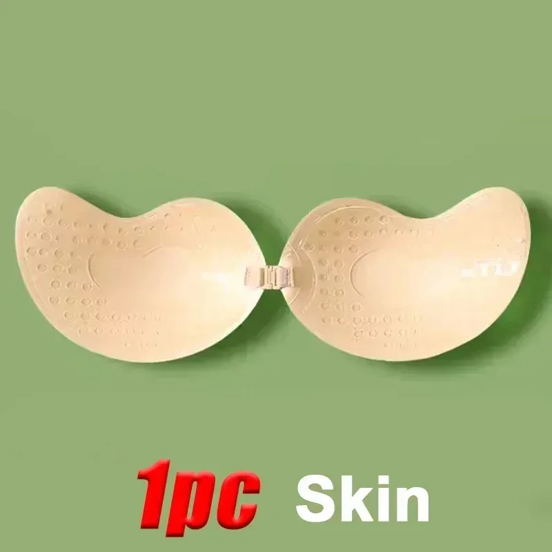 Niewidoczny biustonosz push-up bez pleców z przednim zapięciem Czarny